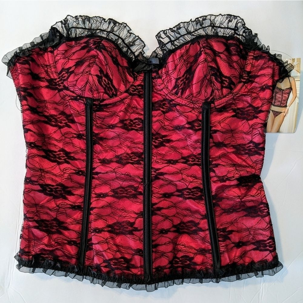 Satin and Lace Underwire Bustier Corset